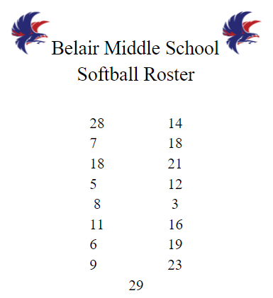 2024-25 Softball Roster